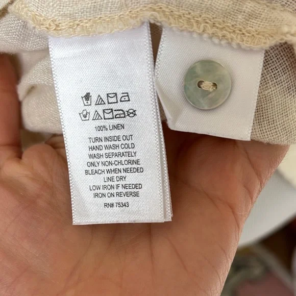 C&C California 100% Linen Button-Up Top size L - Picture 7 of 10